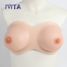 IVITA D Cup Silicone Crossdresser Breast Forms Bandeau Breastplates Fake Boobs