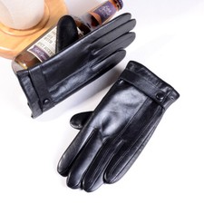 Men's 100 Real Leather Goatskin Winter Warm Fashion Touch Screen Business Gloves