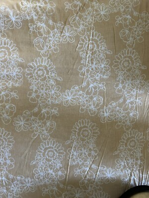 Vtg Beige Floral Cotton Lawn Fabric 52x2.6yds Perfect For: Blouse Tunics  Dress | eBay