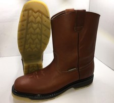 Men's Best Work Western Rodeo Boots Pull On Leather Brown oilwater resistant 900