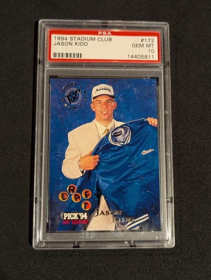 1994 Stadium Club Jason Kidd Rookie Card PSA GEM MINT 10 Condition
