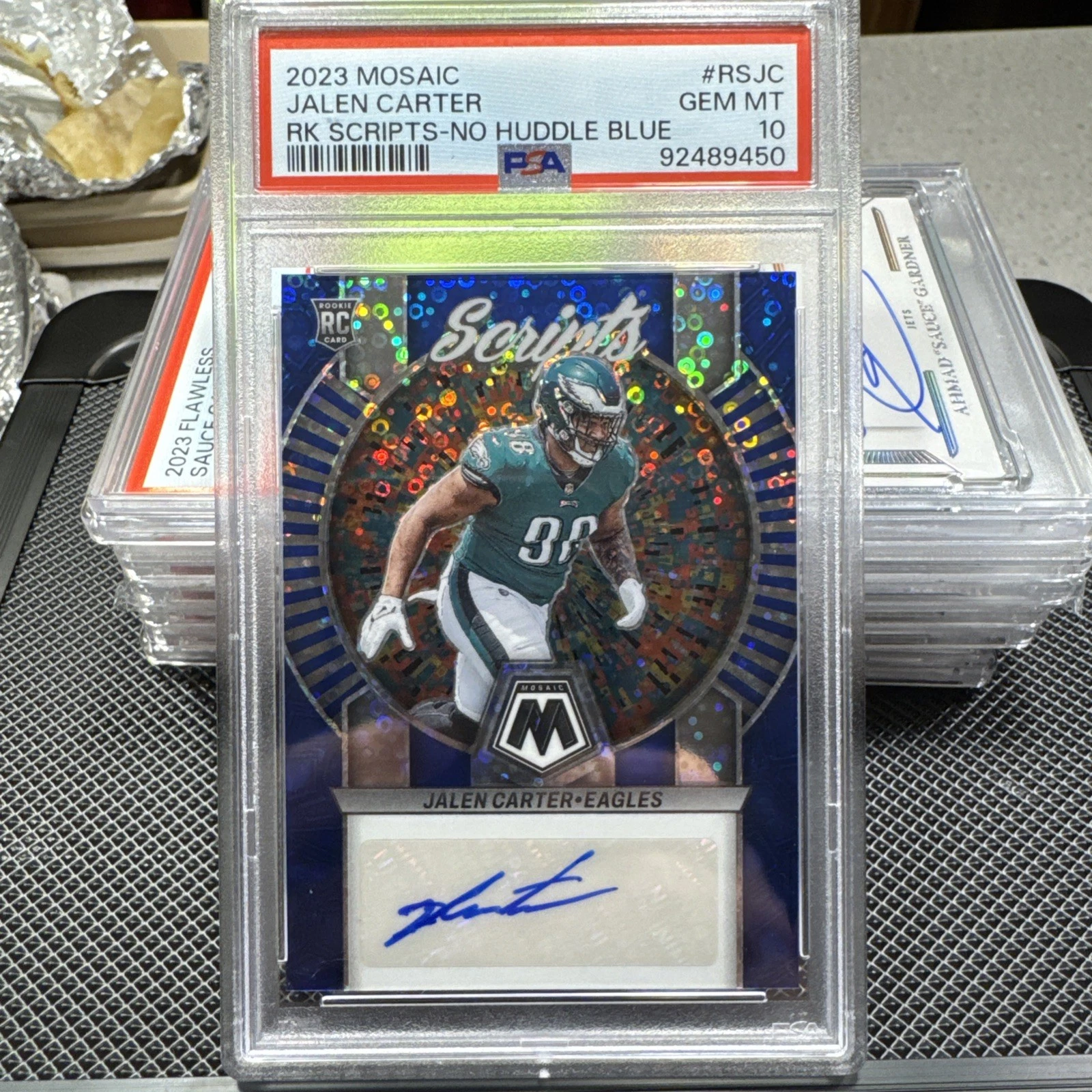 Jalen Carter Panini Mosaic Rookie Scripts #RSJC No Huddle Blue