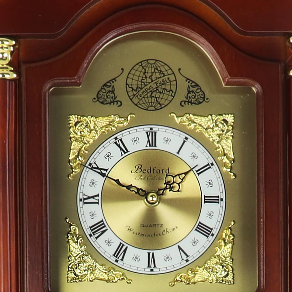 Bedford Clock Collection 33" Deco Cherry Oak Finish Chiming Brown - Image 3 of 4