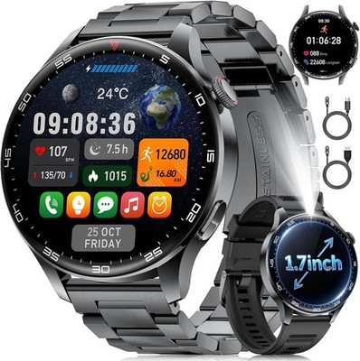 Herren Smartwatch 2026 1,7 Zoll HD Langhaltender Akku Ultra Robust Langlebig