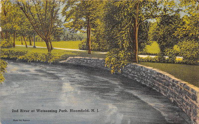 Bloomfield New Jersey 1948 Postcard 2nd River at Watsessing Park