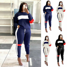 Womens Ladies Print Long Sleeve Top Pants Bottoms Lounge Wear Set 2Pcs Tracksuit