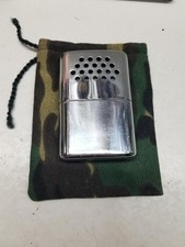 Vintage 1970's Jon-E Hand Warmer Chrome Pocket Heater with Pouch