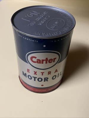 CARTER EXTRA MOTOR OIL TIN QUART OIL CAN COLLECTIBLE Esso Super Rare