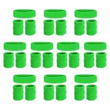 10 Set/30Pcs Sweatbands Headband Wristband Sweat Fruit Green
