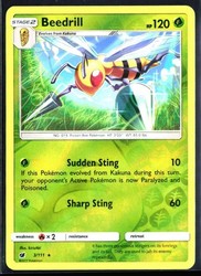 Beedrill 3/111 Reverse Holo Rare - Sun & Moon Crimson Invasion