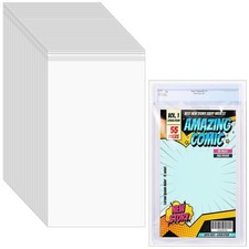 Clear Plastic Comic Sleeves 50 Pcs Resealable Graded Comic Book Bags for CGC