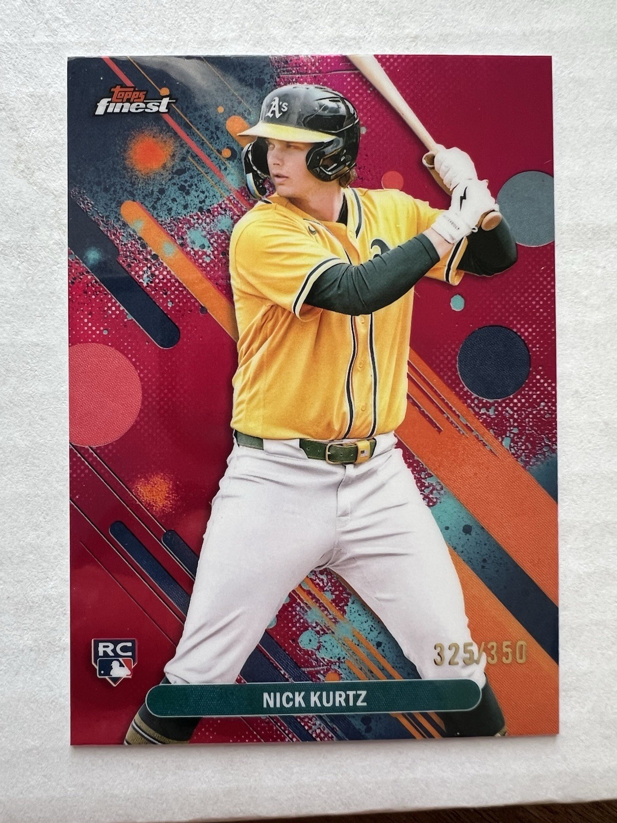 2025 Topps Finest Nick Kurtz #10 Magenta Refractor /350 RC Common A's ROY