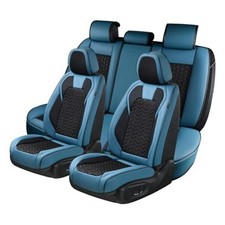 Seat Covers Full Set, 5 Seats Breathable Faux Leather Seat Covers FullSet Blue