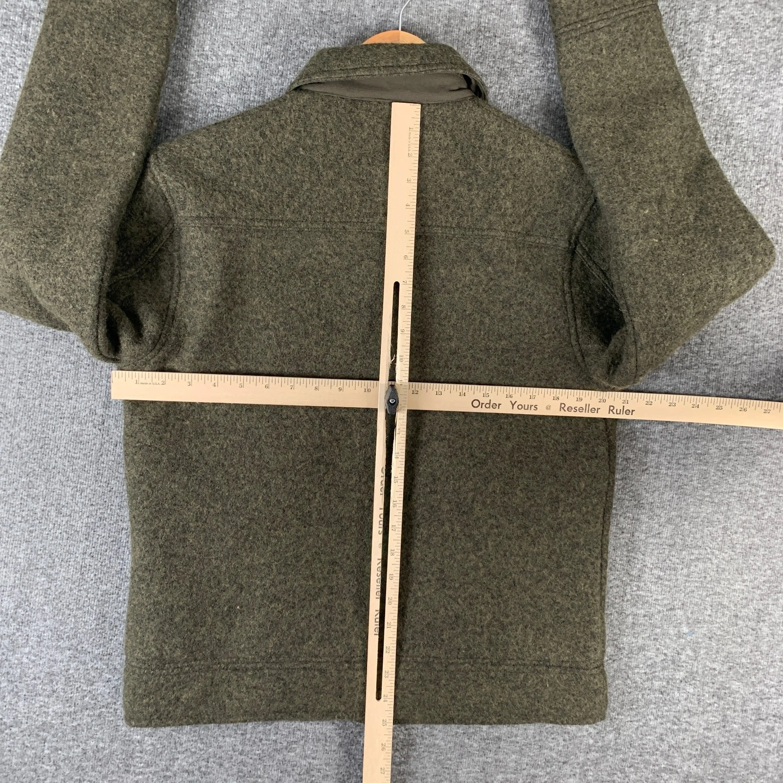 Flint and Tinder Jacket Men Small Boiled Wool Station Huckberry Olive Green - product detail image 8