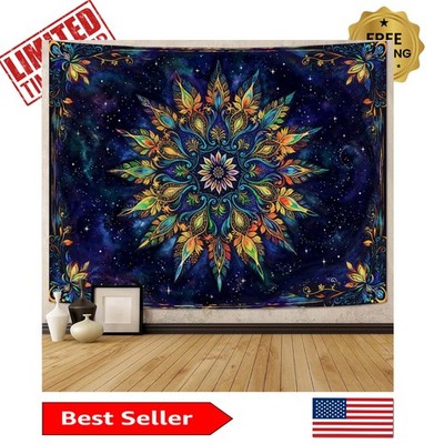 40''x30'' Boho Mandala Tapestry - Vibrant Floral Wall Hanging for Living Rooms