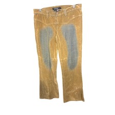 Rampage Women Brown Corduroy Flare Pants Vintage Distressed Look Size 11