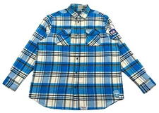 Angry Minnow Hamm’s Beer Bear Soft Brushed Flannel Shirt Blue Plaid Men’s XXL
