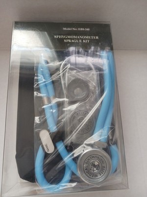 Elite Medical Stethoscope Sphygmomanometer /Sprague-Rappaport Kit, Blue New 
