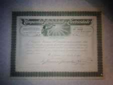 Altes Wertpapier COMPANHIA PARANAENSE DE ELECTRICIDADE aus Brasilien von 1912