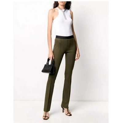 Helmut Lang Needle Rib Flare Pants NWT Olive Green Small USA