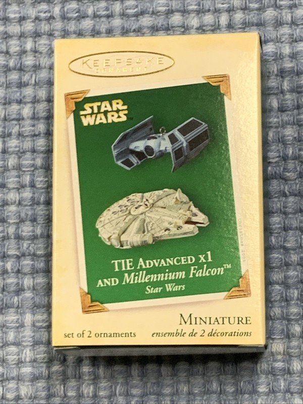 Hallmark Ornament 2005 Star Wars TIE Advanced And Millennium Falcon (mini Set)