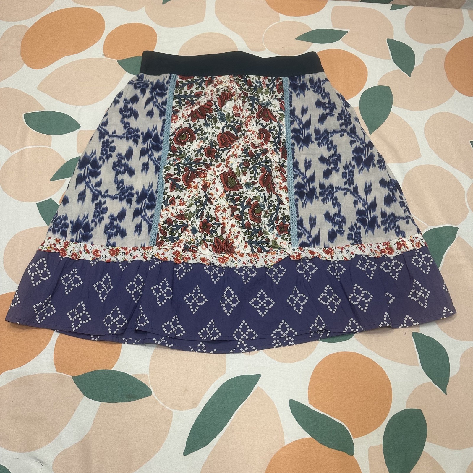 Double D Ranch Floral Panel Patchwork Skirt Women… - image 1