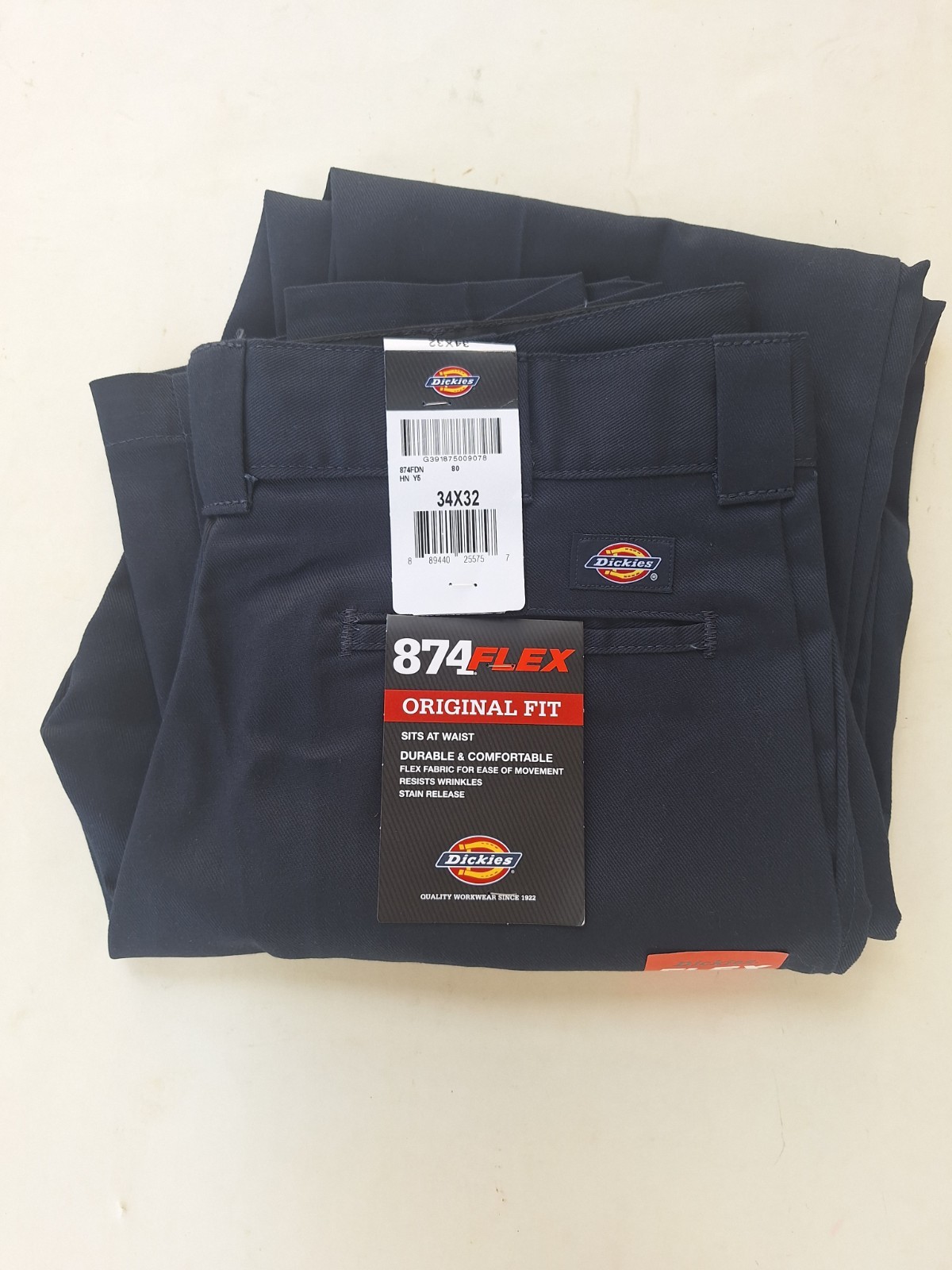 Dickies 874 Flex Work Pants Men’s Size 34X32 Navy Regular Fit  NWT