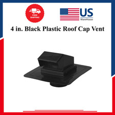4 in. Black Plastic Roof Cap Vent