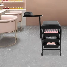 Spa Portable Cart Beauty Salon Nail Cart Rolling Storage Tool Cart w/ Drawers