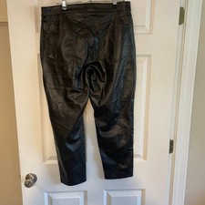 NWT Old Navy High Waisted OG Straight Faux Leather Pants Black Women s Sz 14P