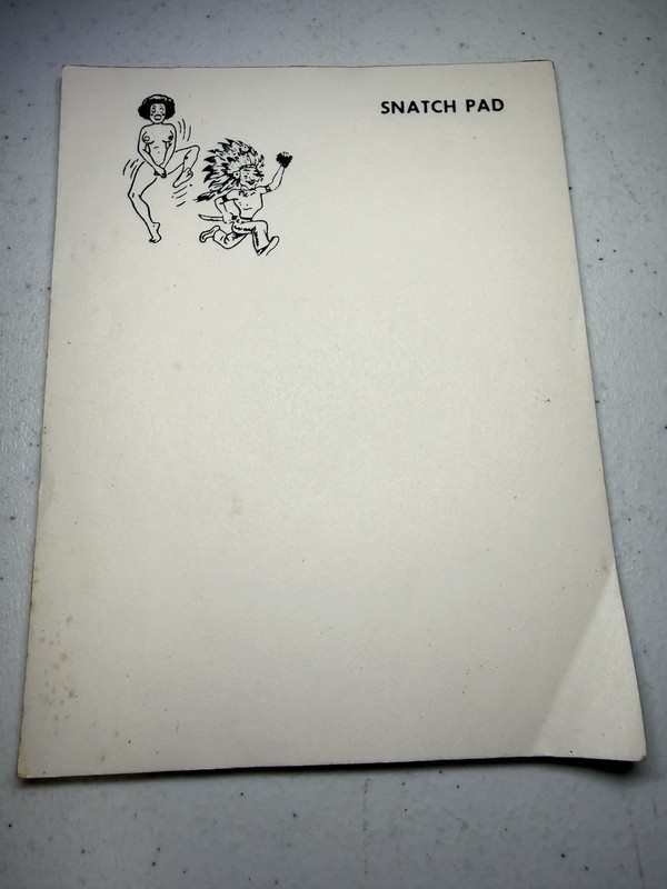 VINTAGE FUNNY INDIAN NUDE WOMAN SNATCH NOTE PAD STATIONARY NOTE GAG GIFT RARE NR