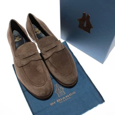 Di Bianco NWB Miseno Cashmere Suede Penny Loafers Size 45 (US 12) in Bark Brown