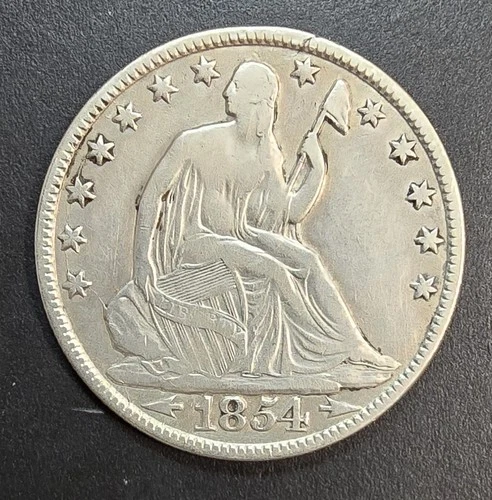 1854 "O" Arrows Seated Liberty Half Dollar - Super Xtra Fine Details! 🔥🔥