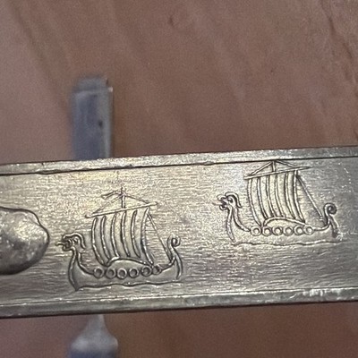 VINTAGE KONGE-TINN NORWEGIAN PEWTER Salad Serving FORK & SPOON