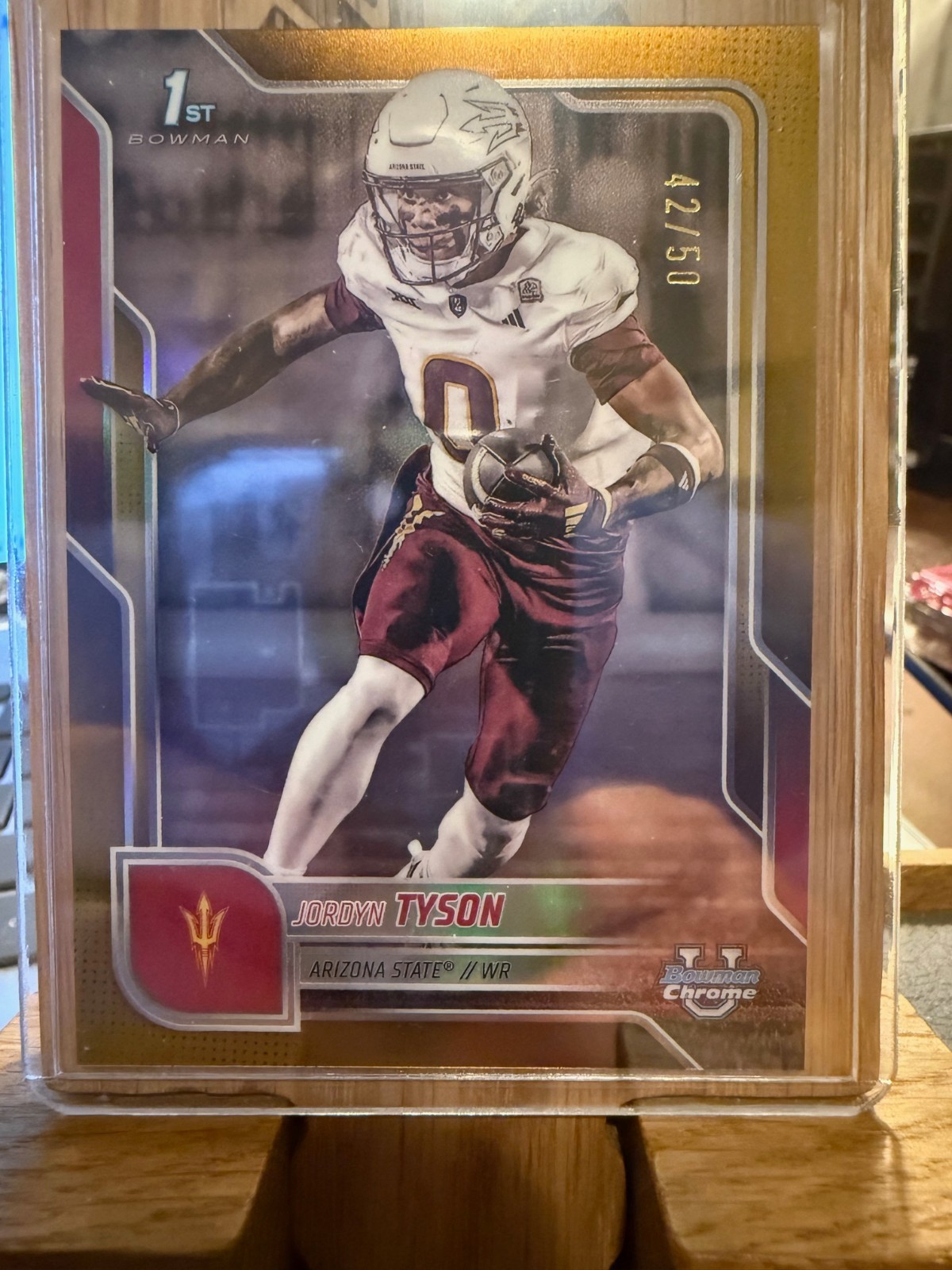 2025 Bowman Chrome U Jordyn Tyson 1st Gold Refractor /50 Arizona State