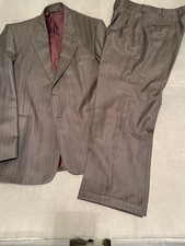 Ermenegildo Zegna Suit 2 Piece 58L 48L 36x28 Cuffed 2B 2V Taupe Stripe Read
