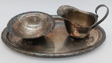 Milchk&auml;nnchen, Zuckerschale und Tablett, versilbert