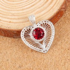 Pink Rubellite Gemstone Handmade 925 Sterling Silver Jewelry Pendant Gift For