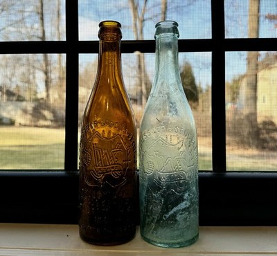 Aqua & Amber J F Wiessner & Sons Brewing Co Baltimore MD Pre-Pro Beer Bottles