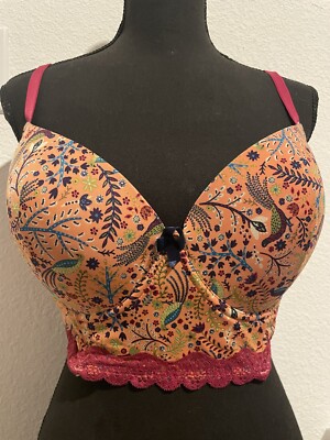 Adore Me Women’s Size 38DD Wired Bralette Bra Lace Intimate Sexy Lingerie  Floral
