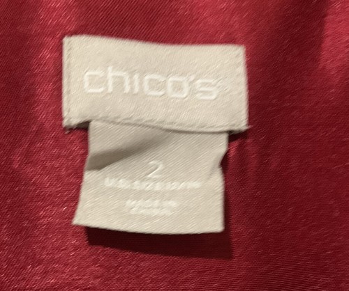 Chico’s Sz 2 Red Open Front Jacket Classy EUC - Picture 3 of 6