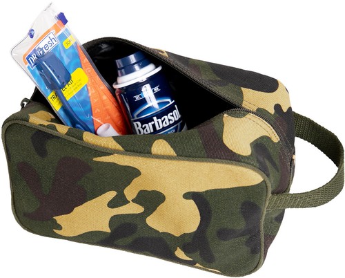 Bolso de tocador táctico de viaje con cremallera estuche de lona organizador compacto portátil doble - Imagen 14 de 16