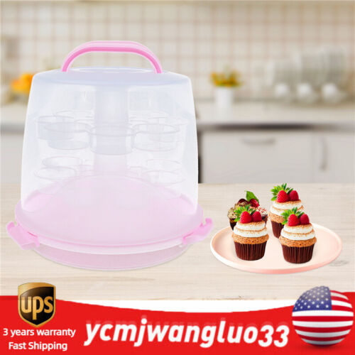 24 Cupcake Carrier Cake Carrier Holder Portable 3 Tier Cupcake Transporter Box