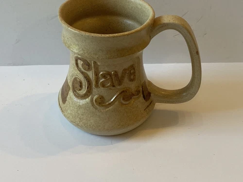 Rare Vintage 70s “Slave” POTTERY CRAFT Coffee Mug Cup USA Stoneware