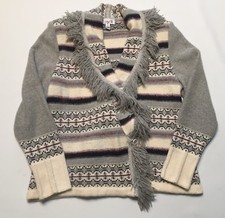 St. John Sport Cardigan Blazer - Stripe Pattern- Fringe Medium