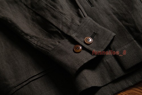 Mens 100% Linen Safari Jacket Breathable Belted Hunting Coat Casual Outwear Tops - Picture 21 of 26
