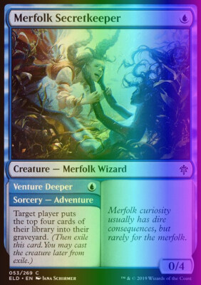 MTG Magic the Gathering Merfolk Secretkeeper (53/533) Throne of Eldraine LP FOIL | eBay MTG Magic the Gathering Merfolk Secretkeeper (53/533) Throne of Eldraine LP FOIL | eBay