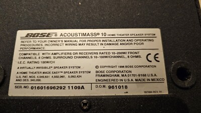 Bose Acoustimass 10 5.1 Channel Surround System | eBay