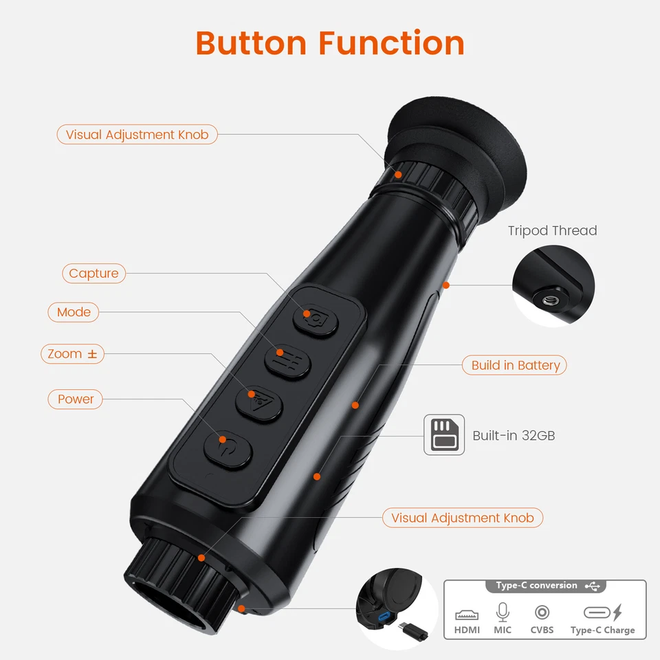Thermal Monocular AI 384*288 Infrared Heat Vision Imaging Handheld Hunting Scope - Image 4 of 4