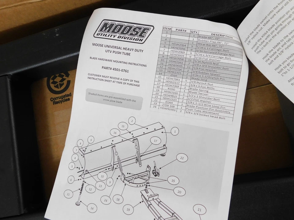 全新 Moose PLOW PUSH TUBE HEAVY DUTY 4501-0761 北极猫 雅马哈 本田 Polaris ++ — 第 3/3 张图片